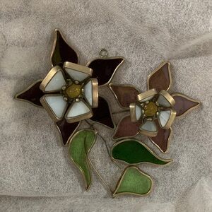 Vintage Rays Hallmark Cards & Gifts Stained Glass Suncatcher Rose Petals Decor